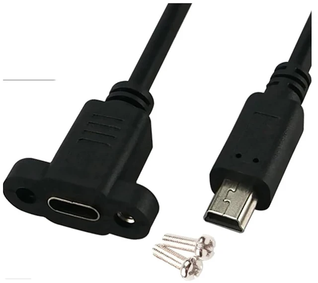 Alt view image 3 of 4 - USB 3.1 Type C Mini USB Micro Usb2.0 Printer B with Panel Mount Screw USB C Male to Female Extending Wire Extender Data Cord(Type-c)
