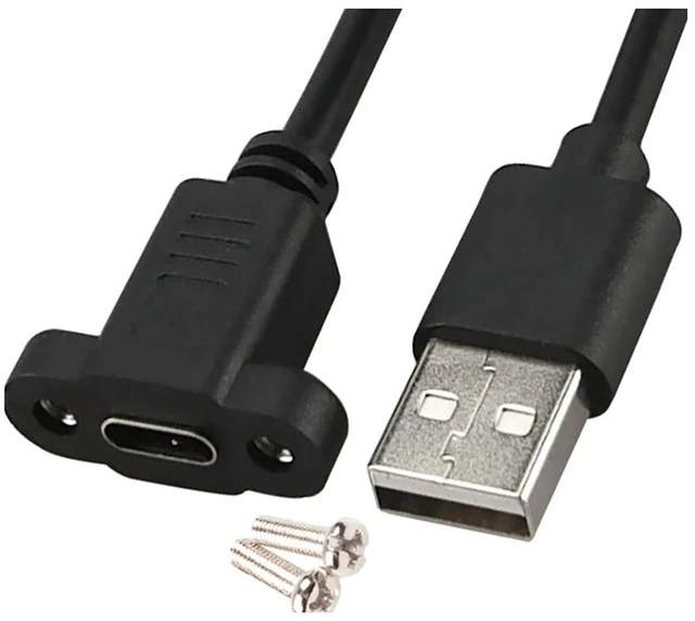 Alt view image 4 of 4 - USB 3.1 Type C Mini USB Micro Usb2.0 Printer B with Panel Mount Screw USB C Male to Female Extending Wire Extender Data Cord(Type-c)
