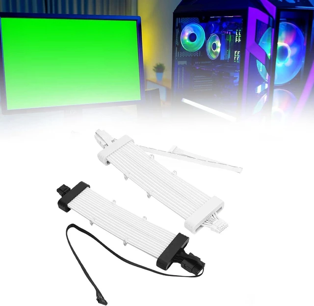 Alt view image 4 of 7 - Sorandy ARGB PSU Cable 5V LED Strip for PC Case, 24 Pin and 8 Pin GPU