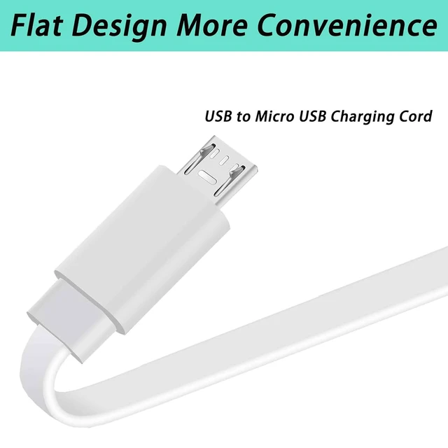 Alt view image 5 of 6 - 2Pack 20FT/6m Power Extension Cable Compatible with Simplisafe,Kasa Camera,Ring Indoor Cam(2nd Gen),Roku,PS4 Controller,VTech,Babysense,Long Flat USB to Micro USB Charging Cord (Not Type-C)