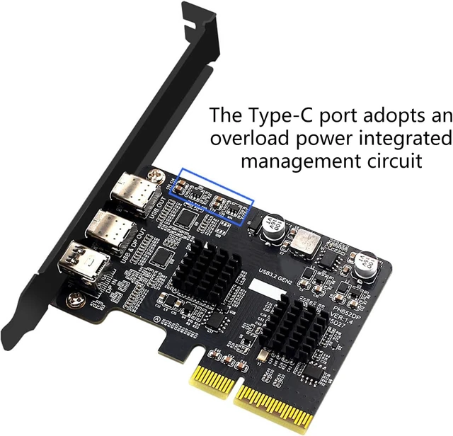 Alt view image 5 of 7 - Professional PCIExpress 4X Video Adapters with Interfaces and Type C Output Compatibility Fast Speed PCIe Expansion Card