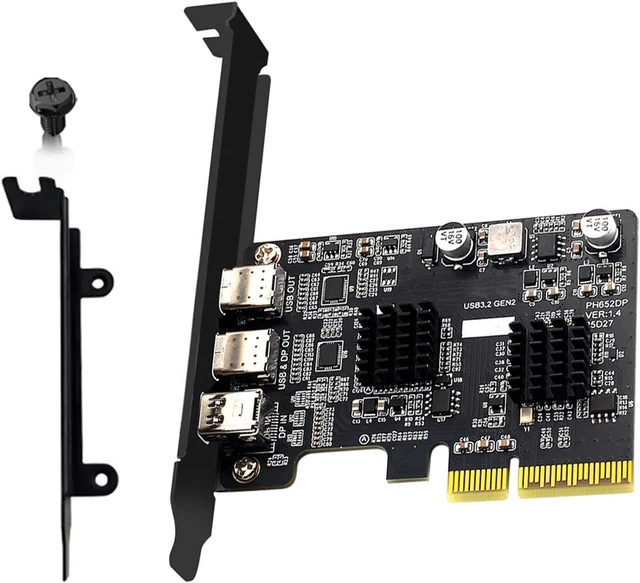 Alt view image 4 of 7 - Professional PCIExpress 4X Video Adapters with Interfaces and Type C Output Compatibility Fast Speed PCIe Expansion Card