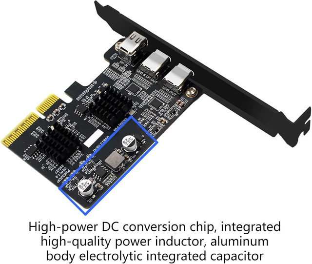 Alt view image 3 of 7 - Professional PCIExpress 4X Video Adapters with Interfaces and Type C Output Compatibility Fast Speed PCIe Expansion Card