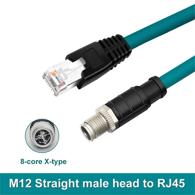 Alt view image 2 of 7 - M12 8pin X-Code Male Connector to RJ45 Encoding Line Industrial Ethernet X-Type Network Cable 8-Code Shield Cat6 Kilomega Wire(8pin Straight Head,10 Meters)