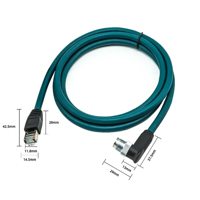 Alt view image 7 of 7 - M12 8pin X-Code Male Connector to RJ45 Encoding Line Industrial Ethernet X-Type Network Cable 8-Code Shield Cat6 Kilomega Wire(8pin Straight Head,10 Meters)