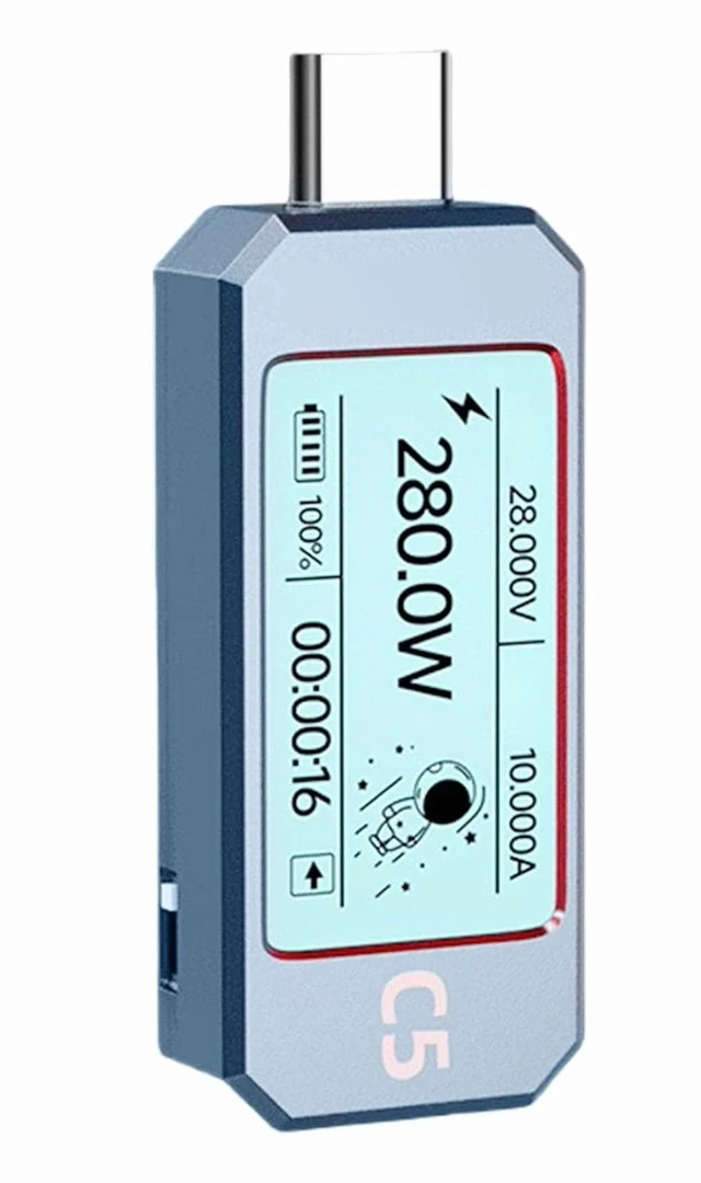 Main image of Professional USB C 3.1 Power Meter, Digital Multimeter with DC48V Capacity, Color Display and Temperature Sensors Fast Speed