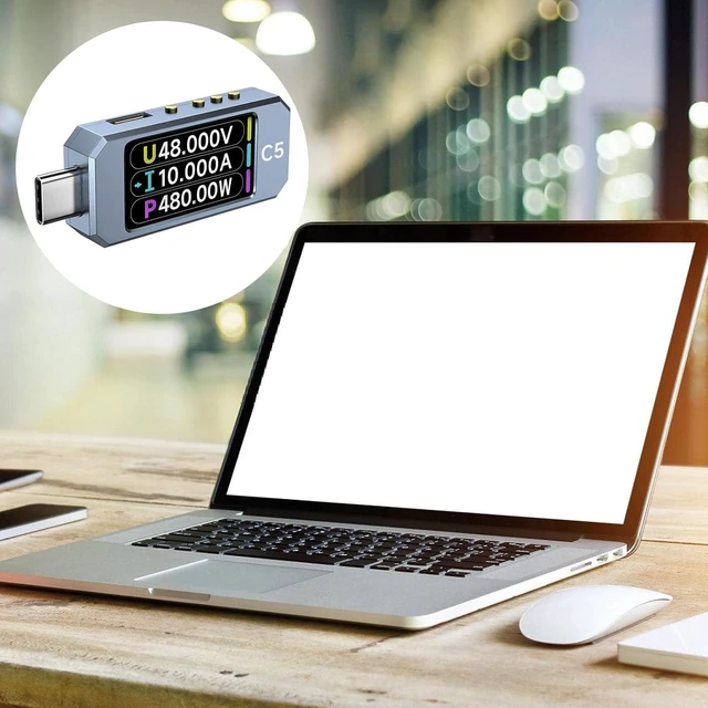 Alt view image 5 of 7 - Professional USB C 3.1 Power Meter, Digital Multimeter with DC48V Capacity, Color Display and Temperature Sensors Fast Speed
