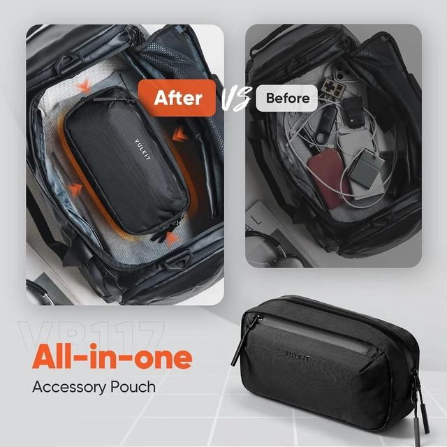 Alt view image 3 of 7 - VULKIT Electronic Organizer Bag for Travel, Water Resistant & Scratch Resistant, Tech Pouch Storage Bag for Cables, Charger, Cord, Power Bank, Accessories & Travel Essentials