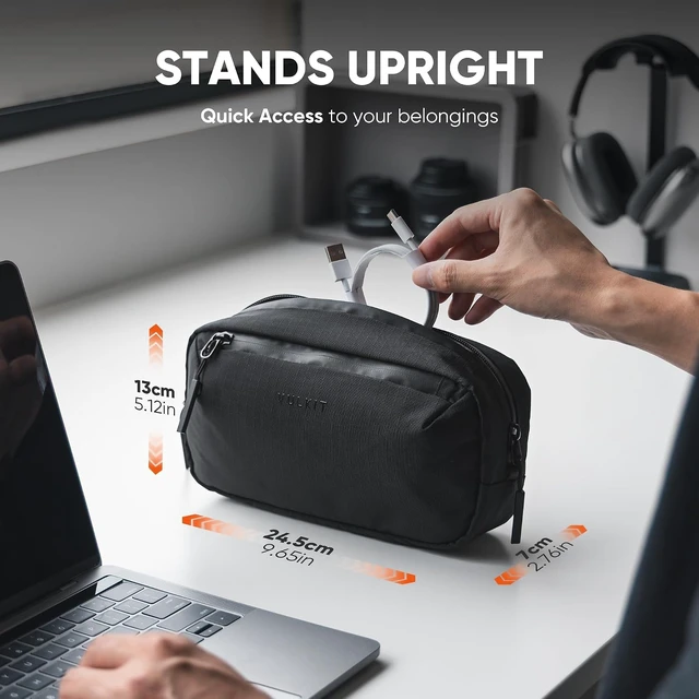 Alt view image 5 of 7 - VULKIT Electronic Organizer Bag for Travel, Water Resistant & Scratch Resistant, Tech Pouch Storage Bag for Cables, Charger, Cord, Power Bank, Accessories & Travel Essentials