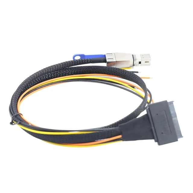 Alt view image 7 of 7 - SFF-8644 to SFF-8639 Server Storage Cable with Power, 100cm