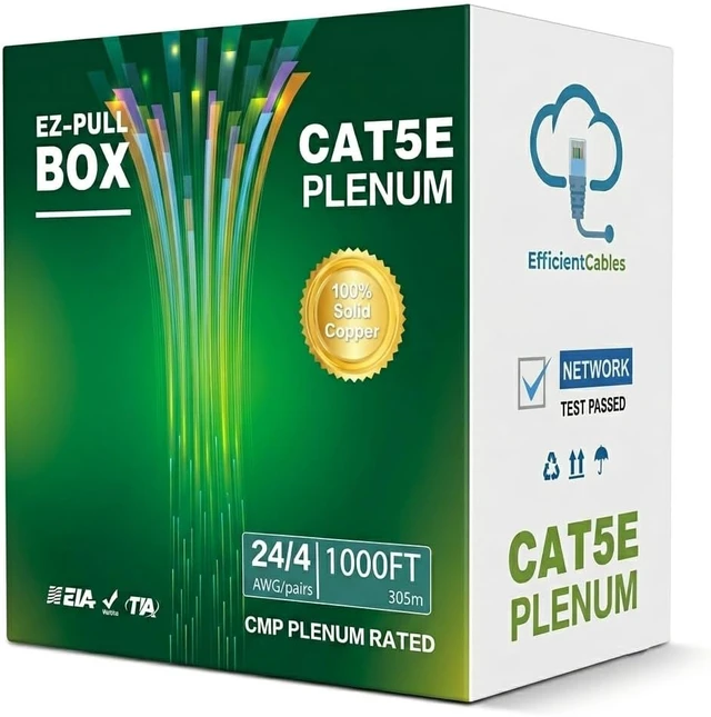 Alt view image 2 of 4 - Cat5e Plenum Bulk Cable, 1000ft, 24AWG 4 Pair