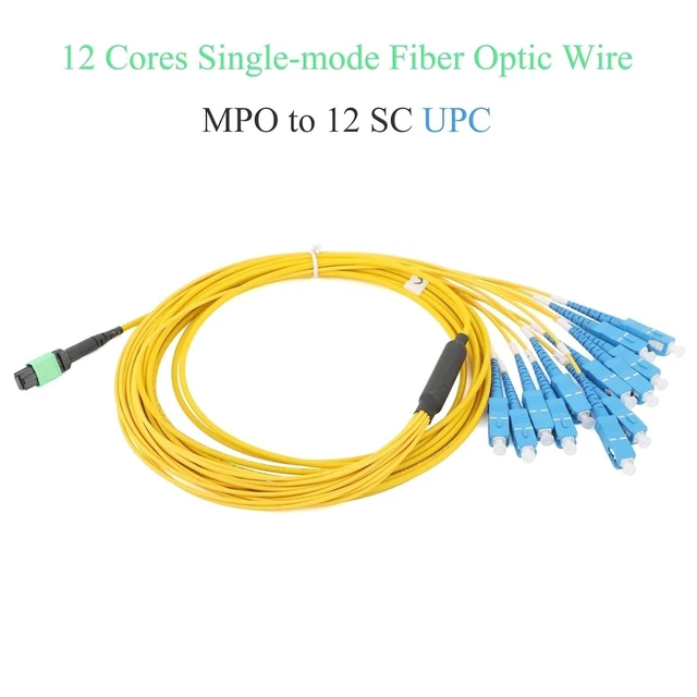 Alt view image 3 of 6 - 12 Fiber MPO to SC/UPC Breakout Cable Single Mode Type B Polarity 1M