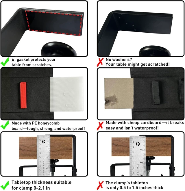 Alt view image 4 of 7 - 28 Inch Metal Frame Under Desk Cord Tray with Rubber Guards