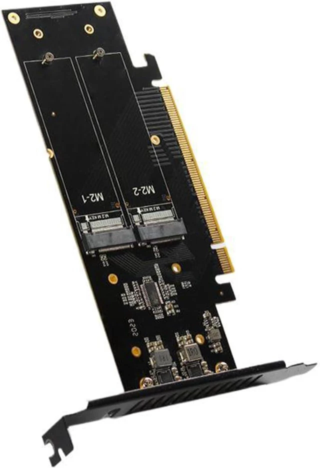 Main image of 4 NVMe HDDs Expansion Adapter for PCIe 5.0 X16 Up to 4 Drive Large Storage Capacity and RAIDs Management Fast Data Transfer