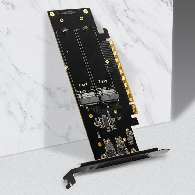 Alt view image 5 of 7 - 4 NVMe HDDs Expansion Adapter for PCIe 5.0 X16 Up to 4 Drive Large Storage Capacity and RAIDs Management Fast Data Transfer