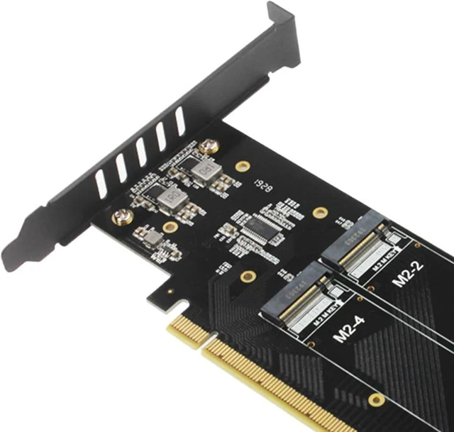 Alt view image 7 of 7 - 4 NVMe HDDs Expansion Adapter for PCIe 5.0 X16 Up to 4 Drive Large Storage Capacity and RAIDs Management Fast Data Transfer