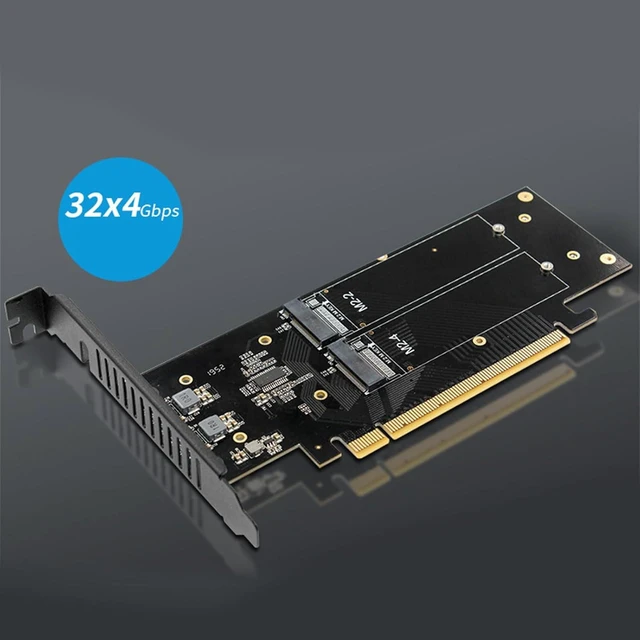 Alt view image 3 of 7 - 4 NVMe HDDs Expansion Adapter for PCIe 5.0 X16 Up to 4 Drive Large Storage Capacity and RAIDs Management Fast Data Transfer