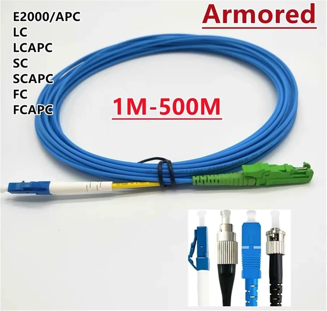 Alt view image 2 of 6 - Armored patchcord 1 core 5M-500M E2000/A LC FC ST SM 100M 200M singlemode optical fibre jumper 1 core simplex E2000(40M 1pc,E2000A-FCA)