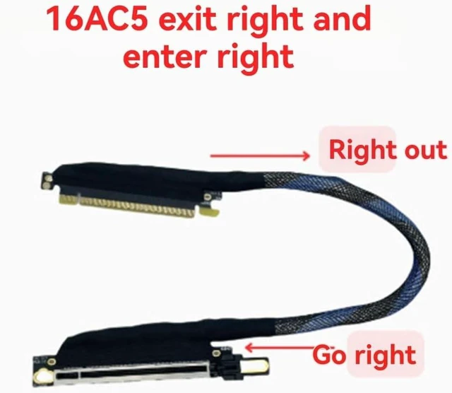 Alt view image 7 of 7 - PCIE 5.0 X16 Graphics Card GPU Extension Cable Silver Plated PCI-E 5.0 X16 GEN5 64GT/ S Adapter Server Cable High Speed High-Speed PCIE 5.0 X16 Graphics Card Extension Cable 50CM