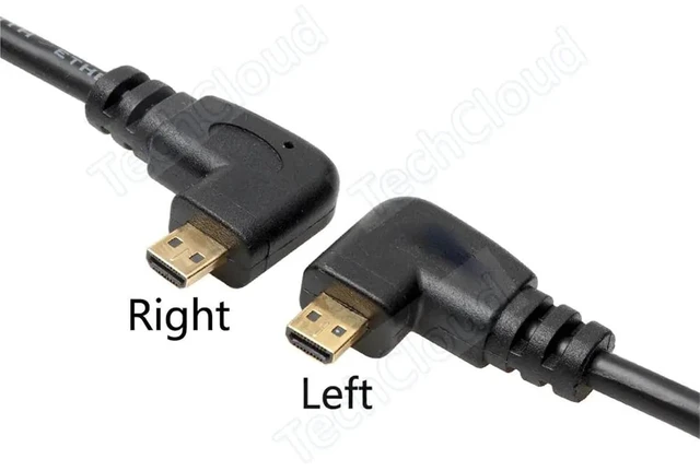 Alt view image 5 of 5 - HDMI-Compatible Type A to D 90 Degree Micro HD to HD Cable Left/Right Angle for Digital Camera a6400 GH4 Tablet 30cm/150cm(Left,0.3M)