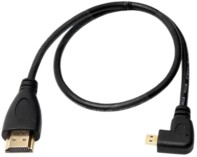 Alt view image 4 of 5 - HDMI-Compatible Type A to D 90 Degree Micro HD to HD Cable Left/Right Angle for Digital Camera a6400 GH4 Tablet 30cm/150cm(Left,0.3M)
