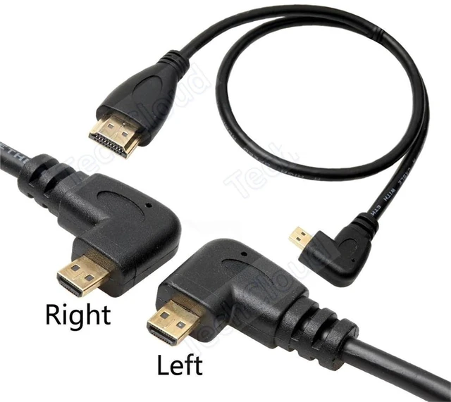 Alt view image 2 of 5 - HDMI-Compatible Type A to D 90 Degree Micro HD to HD Cable Left/Right Angle for Digital Camera a6400 GH4 Tablet 30cm/150cm(Left,0.3M)