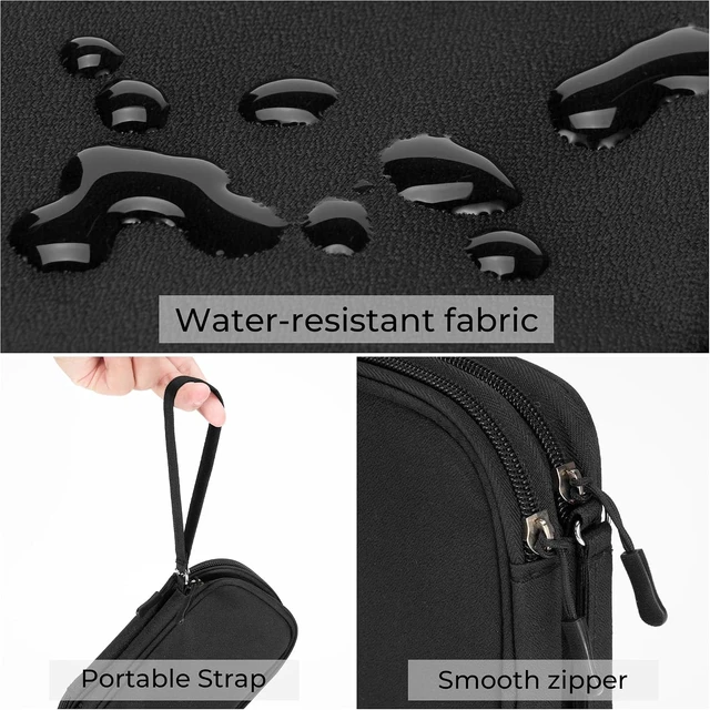 Alt view image 4 of 7 - Airkit Electronics Organizer Travel Case Waterproof Double Layers All-in-One Storage Bag Tech Pouch Accessories Travel Essential for Phone Airpods Cables USB Flash Drive Black