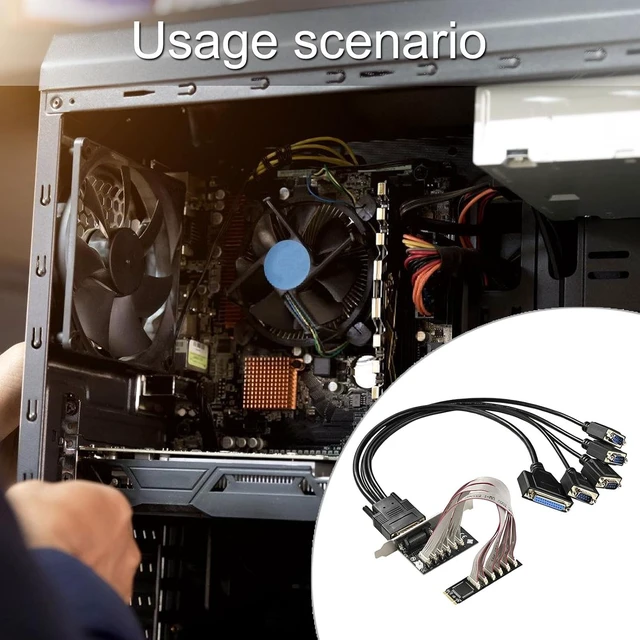 Alt view image 4 of 7 - M+B Key to 232 Adapter Card 4port Expansion Card 232 Controller Card WCH384 Chip
