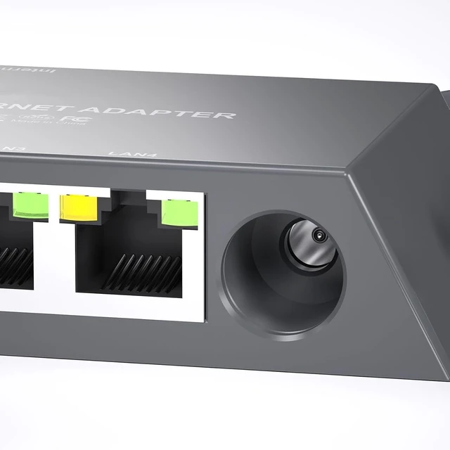 Alt view image 7 of 7 - Ethernet Splitter, 4 Port Gigabit Ethernet Adapter Converter, 4 Devices Networked Simultaneously, Up to 1 Gbps, Wired External, Easy Plug and Play Installation