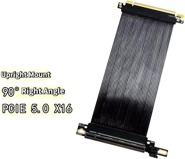 Alt view image 6 of 7 - Graphics Card Cable PCIE 5.0 X16 90° Right Angle Gen5 64GB/ S for GPU Graphics Card Accessories 15cm