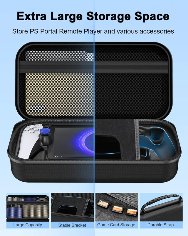Alt view image 3 of 7 - 13 in 1 Accessories Set for Playstation Portal Remote Play, Carrying Case for PS Portal for PlayStation Consoles,TPU Cover with Kickstand,Portable Charging Dock,2 Screen Protector,4 Thumb Grip,Earbud
