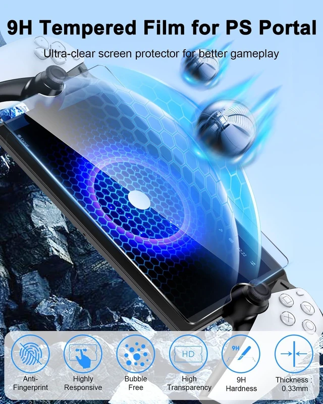 Alt view image 7 of 7 - 13 in 1 Accessories Set for Playstation Portal Remote Play, Carrying Case for PS Portal for PlayStation Consoles,TPU Cover with Kickstand,Portable Charging Dock,2 Screen Protector,4 Thumb Grip,Earbud