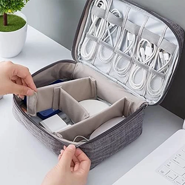 Alt view image 3 of 5 - Storage Bags Portable Digital Organizer USB Gadgets Zipper Cosmetic Bag Case Accessories Item (Color : A) (A)