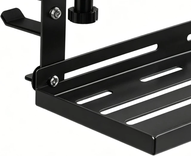 Alt view image 7 of 7 - Under Desk Cable Management Tray No Drill 15.63 Inch Clamp Mount