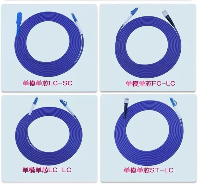 Alt view image 3 of 6 - 1-500m Armored Optical Patch Cable, Ratproof Waterproof LC SC FC ST SM Single Core Blue for Indoor Outdoor Fiber Optic Jumper (5m 5pcs,LCA-LCA)