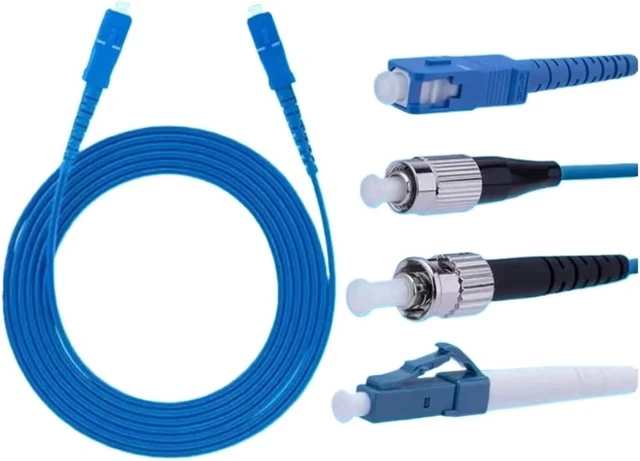Alt view image 2 of 6 - 1-500m Armored Optical Patch Cable, Ratproof Waterproof LC SC FC ST SM Single Core Blue for Indoor Outdoor Fiber Optic Jumper (5m 5pcs,LCA-LCA)