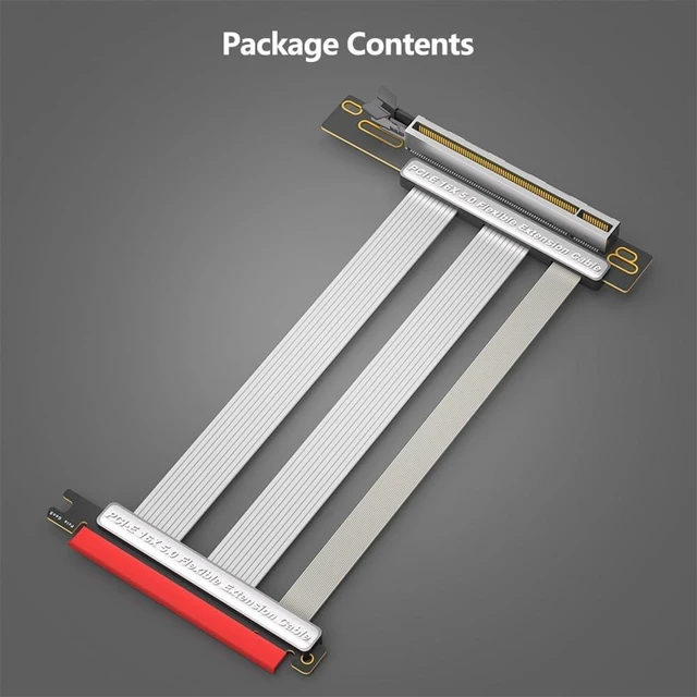 Alt view image 2 of 7 - PCI-E 5.0 16X PCIe 5.0 Expansion Cable 90 Degree Vertical Installation GPU Cable for Desktop PC Computer