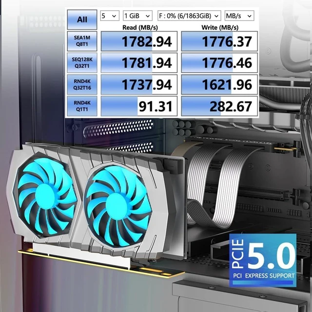 Alt view image 7 of 7 - PCI-E 5.0 16X PCIe 5.0 Expansion Cable 90 Degree Vertical Installation GPU Cable for Desktop PC Computer