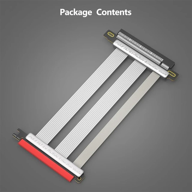 Alt view image 4 of 7 - PCI-E 5.0 16X Expansion Cable 180 Degree Vertical Installation GPU Cable for PC Desktop Computer