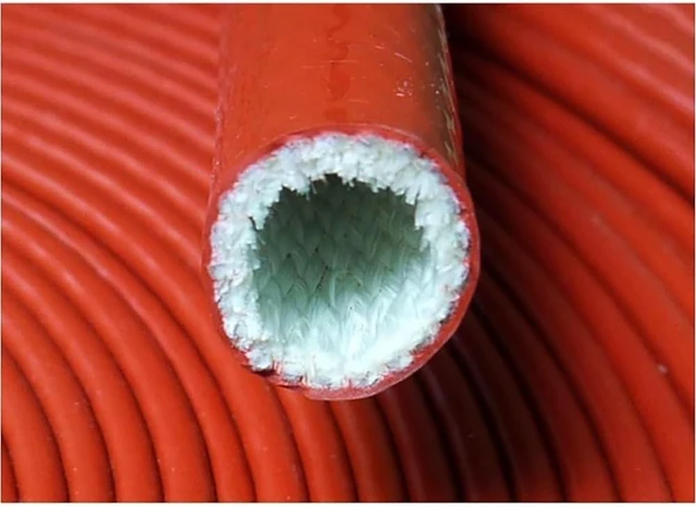 Alt view image 2 of 6 - 1pcs 5 Meter Fire Retardant Fiberglass Sleeve - Silicone Coated 4-30mm for Wiring/Cables, 300°C, Red/Black(Red,4mm)