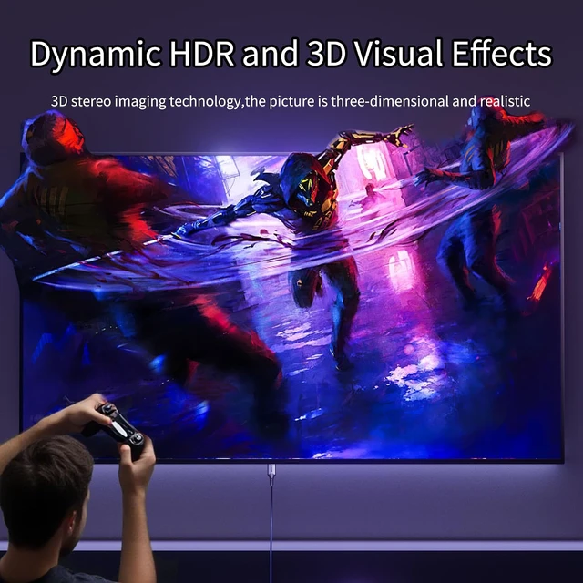 Alt view image 3 of 7 - DisplayPort to HDMI Cable 10ft, Uni Directional, 8K@60Hz, 4K@240Hz