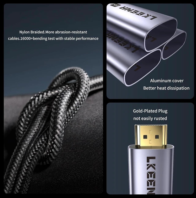 Alt view image 7 of 7 - DisplayPort to HDMI Cable 10ft, Uni Directional, 8K@60Hz, 4K@240Hz