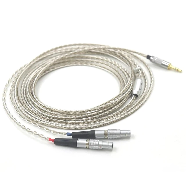 Alt view image 3 of 6 - 8 Core 99% 7N Silver Mixed Braided Earphone Cable for Focal Utopia ELEAR Headphones(4pin XLR Male,0.5m)