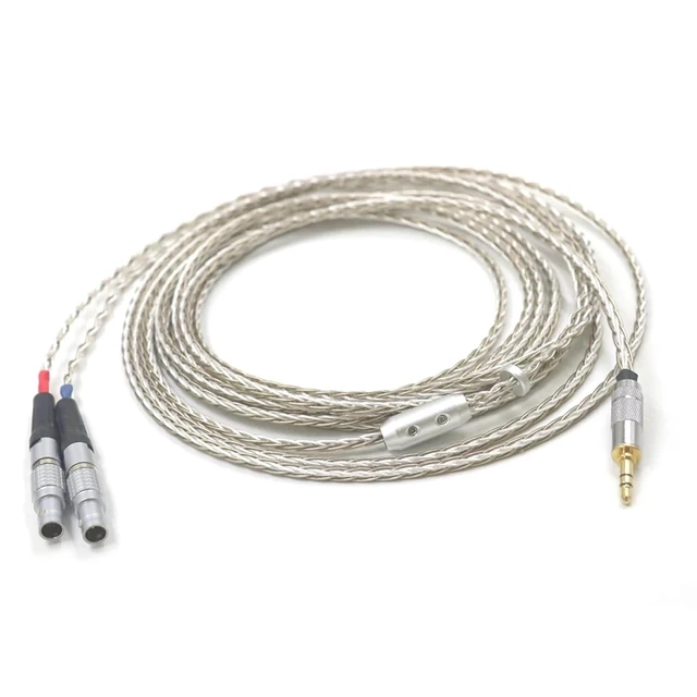 Alt view image 4 of 6 - 8 Core 99% 7N Silver Mixed Braided Earphone Cable for Focal Utopia ELEAR Headphones(4pin XLR Male,0.5m)
