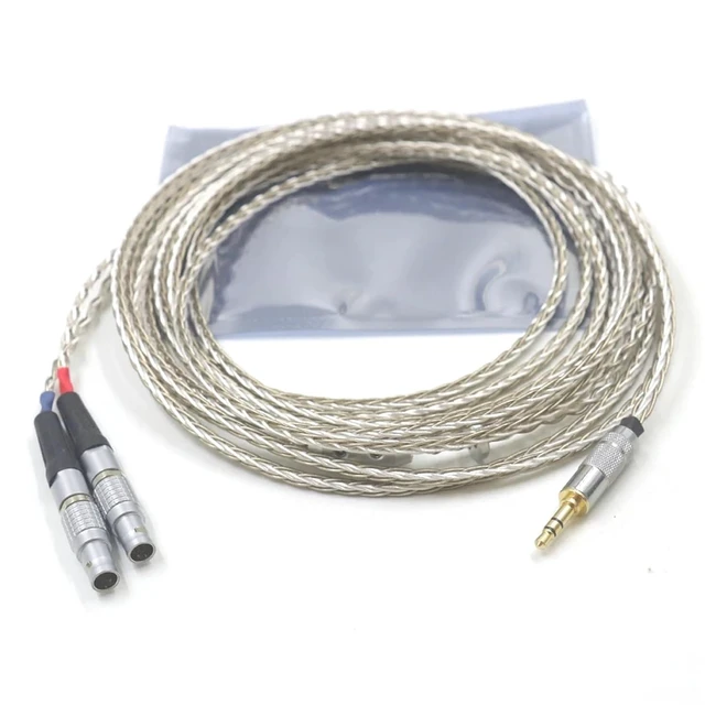 Alt view image 5 of 6 - 8 Core 99% 7N Silver Mixed Braided Earphone Cable for Focal Utopia ELEAR Headphones(4pin XLR Male,0.5m)