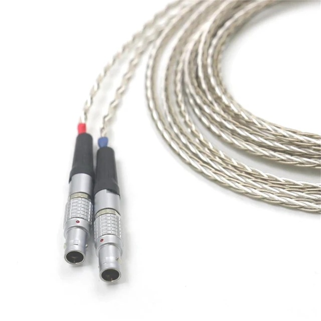 Alt view image 6 of 6 - 8 Core 99% 7N Silver Mixed Braided Earphone Cable for Focal Utopia ELEAR Headphones(4pin XLR Male,0.5m)