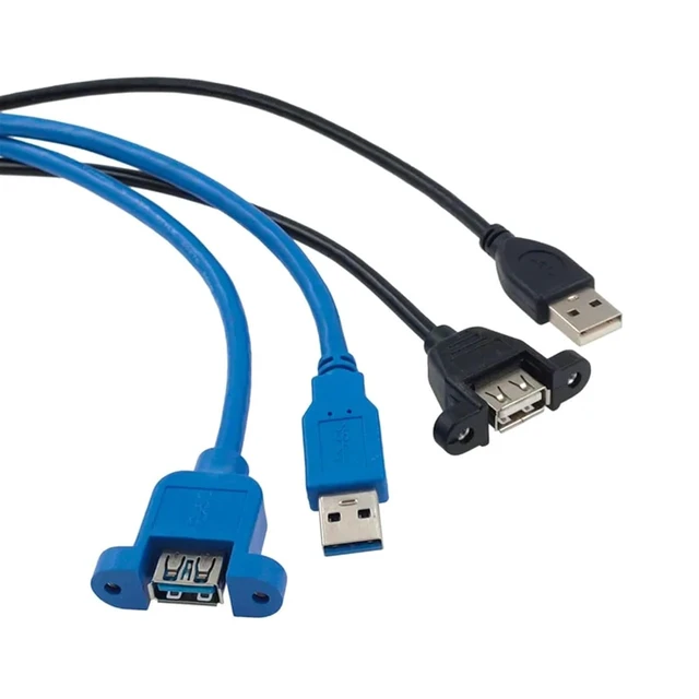 Alt view image 2 of 7 - 1PCS USB2.0 USB 3.0 Extension Cable Cable Male to Female Extender Data Sync no Screw Panel Mount Connector for PC Printer Hard Disk(USB 3.0 F-M 0.6m)