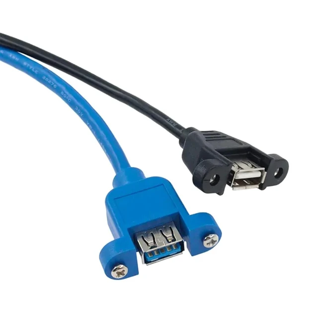 Alt view image 3 of 7 - 1PCS USB2.0 USB 3.0 Extension Cable Cable Male to Female Extender Data Sync no Screw Panel Mount Connector for PC Printer Hard Disk(USB 3.0 F-M 0.6m)