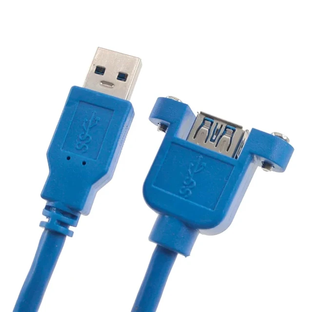 Alt view image 6 of 7 - 1PCS USB2.0 USB 3.0 Extension Cable Cable Male to Female Extender Data Sync no Screw Panel Mount Connector for PC Printer Hard Disk(USB 3.0 F-M 0.6m)