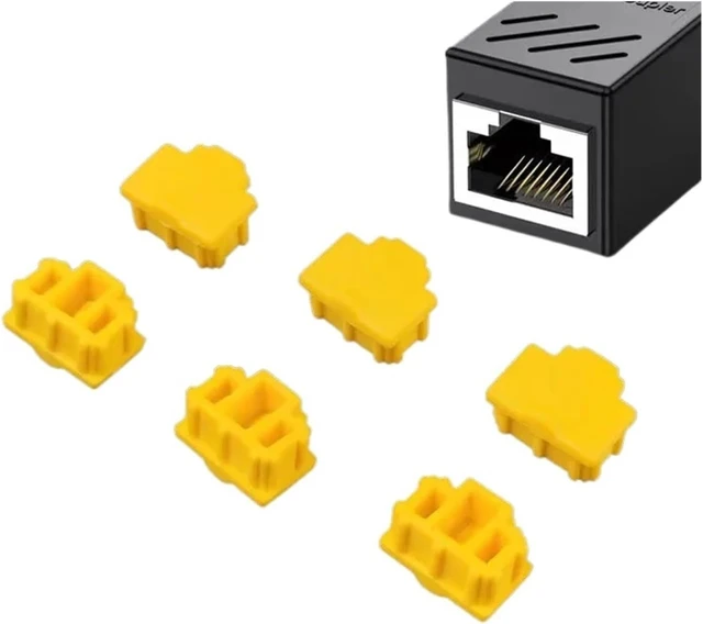 Alt view image 2 of 4 - 500pcs RJ45 Dustproof Plug Network Cable Crystal Connector Protective Cover Silicone Yellow Red Black(Red)